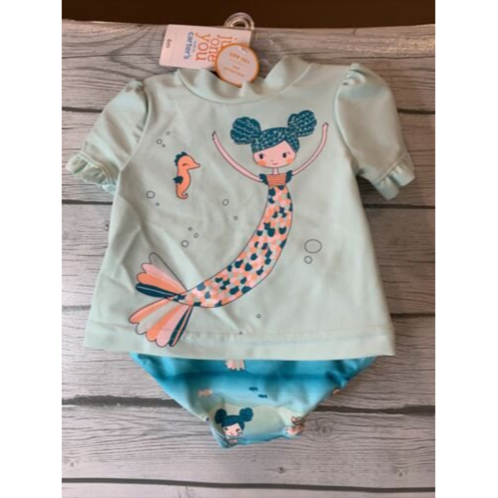 just one you Carter’s Swim set size 6 months Swimsuit Baby Bikini Tankini NWT